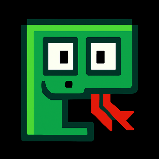 snake but square.
In-Game asset.  2d.  High contrast.  No shadows
