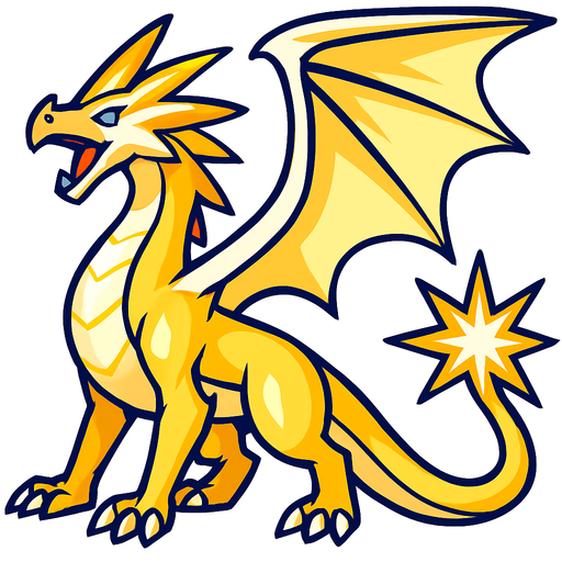 Dragon de la lumière.
In-Game asset.  2d.  High contrast.  No shadows