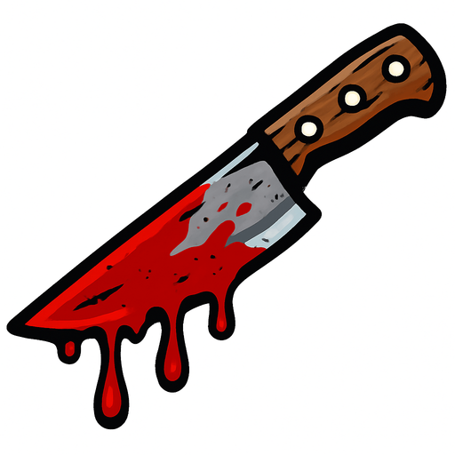 Cuchillo con sangre.
In-Game asset.  2d.  High contrast.  No shadows