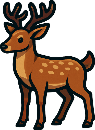 Deer.
In-Game asset.  2d.  High contrast.  No shadows