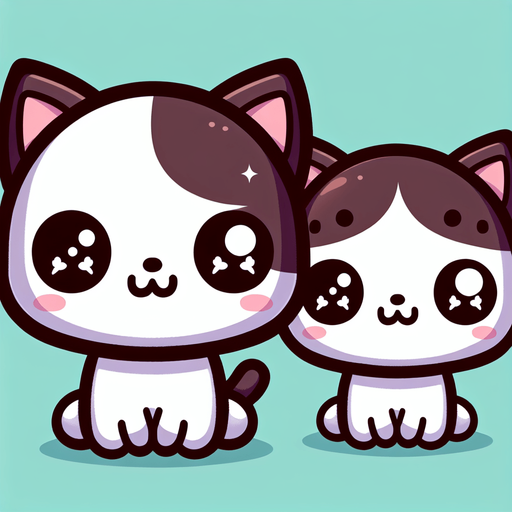 kawaii style kitten.
Single Game Texture. In-Game asset. 2d. Blank background. High contrast. No shadows.