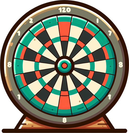 Cartoon flat dart board.
Single Game Texture. In-Game asset. 2d. White background. High contrast. No shadows..
Single Game Texture.  In-Game asset.  2d.  Blank background.  High contrast.  No shadows