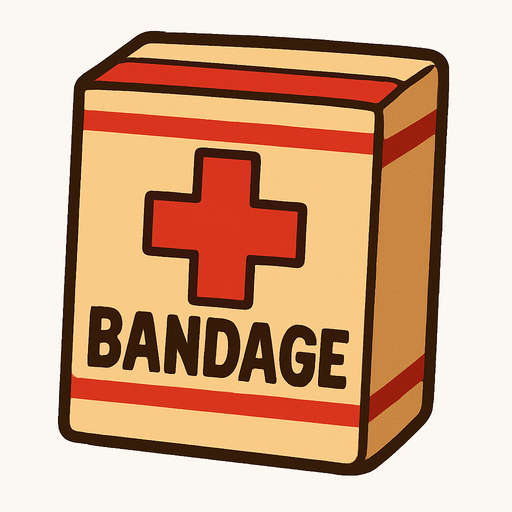 Bandaj paketi.
In-Game asset.  2d.  High contrast.  No shadows