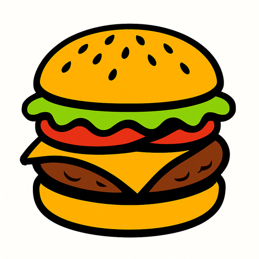 Hamburger.
High contrast.  No shadows