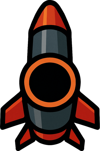 roket namlusu kuş bakışı ,üstten görünüm..
In-Game asset.  2d.  High contrast.  No shadows