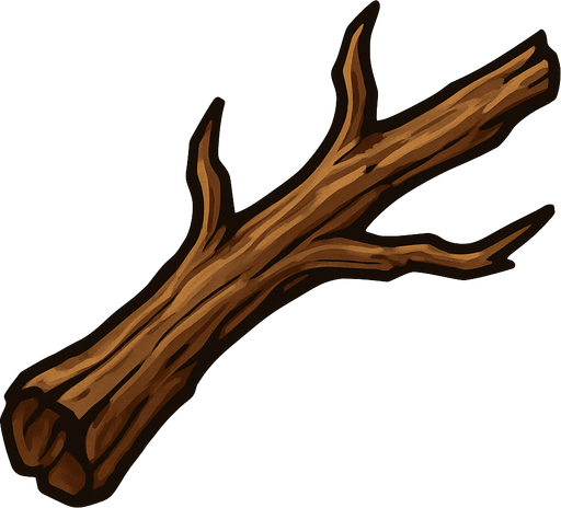 rama de madera.
In-Game asset.  2d.  High contrast.  No shadows
