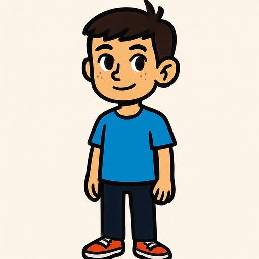 Petit garçon de 12 ans.
In-Game asset.  2d.  High contrast.  No shadows