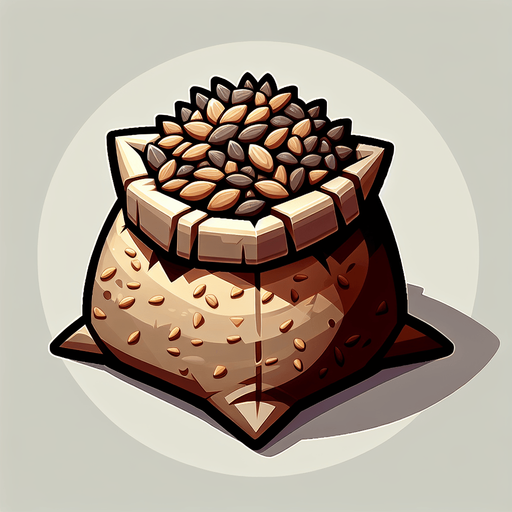 Kuş yemi.
Single Game Texture.  In-Game asset.  2d.  Blank background.  High contrast.  No shadows