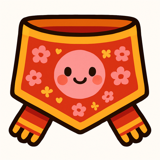 cute design scarf top view..
In-Game asset.  2d.  High contrast.  No shadows