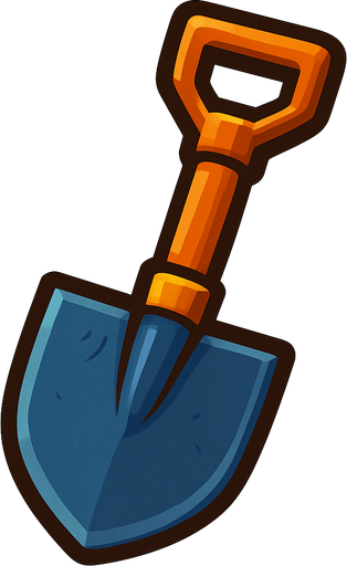 shovel.
In-Game asset.  2d.  High contrast.  No shadows