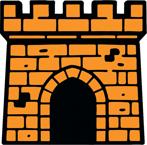 castle wall.
In-Game asset.  2d.  High contrast.  No shadows