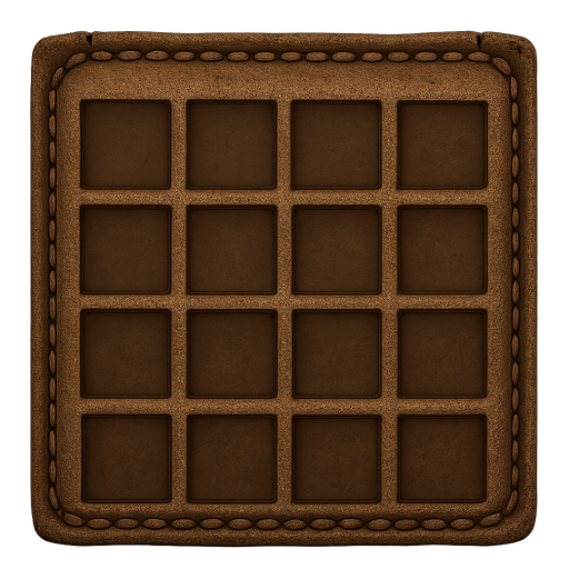 minecraft envaneri gibi kutucuklar sadece kutucuklar başka uı elementi yok. ortaçağ temasında bir çanta içi hissi vermeli dokusu
. No background. Transparent background. Blank background. No shadows. 2d. In-Game asset. flat