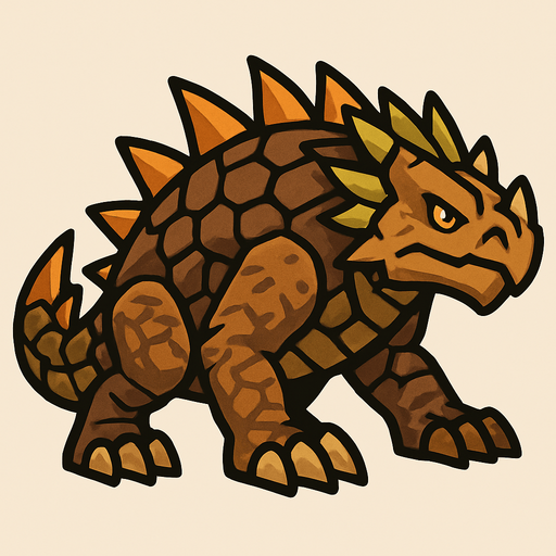 Dragon terre.
In-Game asset.  2d.  High contrast.  No shadows