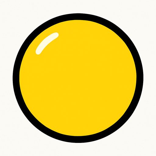 Yellow ball.
In-Game asset.  2d.  High contrast.  No shadows