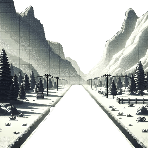 Road.
Single Game Texture. In-Game asset. 2d. Blank background. High contrast. No shadows.