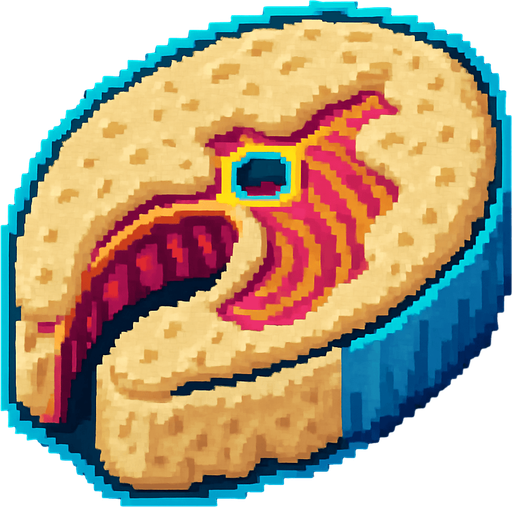 This fish steak with covered with raw batter on it.