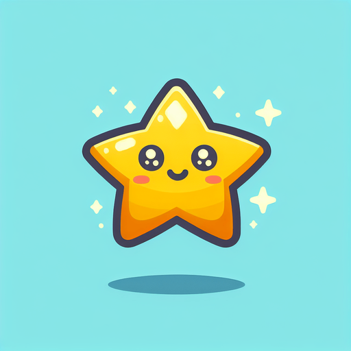A yellow star. Cartoon..
Single Game Texture.  In-Game asset.  2d.  Blank background.  High contrast.  No shadows