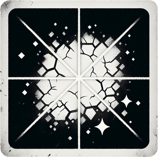 Design: A faded-out or cracked tile to indicate a miss.

Effect: A quick screen shake or particle effect when touched..
Single Game Texture.  In-Game asset.  2d.  Blank background.  High contrast.  No shadows