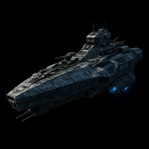 Uzay savaş gemisi - Gerçekçi - Yazısız.
In-Game asset.  High contrast.  No shadows
