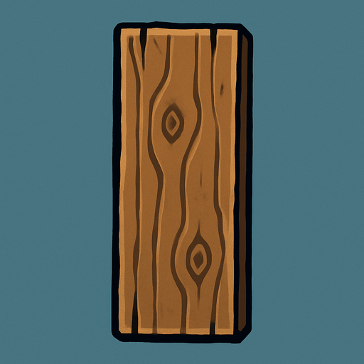 wood pole rectangular flat.
In-Game asset.  2d.  High contrast.  No shadows