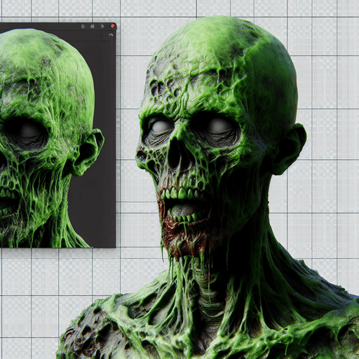 zombie green single.
Single Game Texture. In-Game asset. 3d. Blank background. High contrast. No shadows.