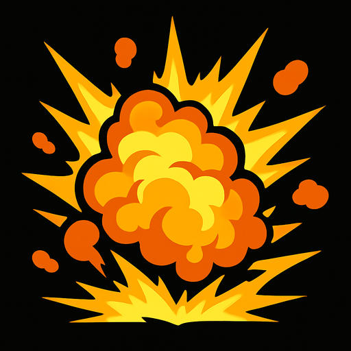 explotion.
In-Game asset.  2d.  High contrast.  No shadows