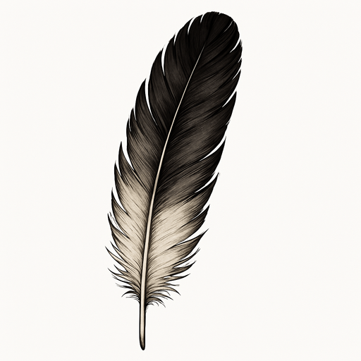 Una pluma realista.
In-Game asset.  2d.  High contrast.  No shadows. Realista