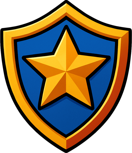 star shield.
In-Game asset.  2d.  High contrast.  No shadows