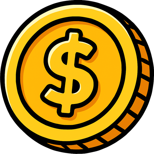 Gold coin.
In-Game asset.  2d.  High contrast.  No shadows