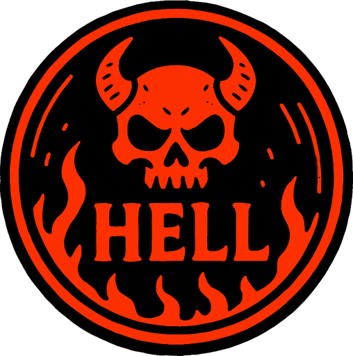 hell coin.
In-Game asset.  2d.  High contrast.  No shadows