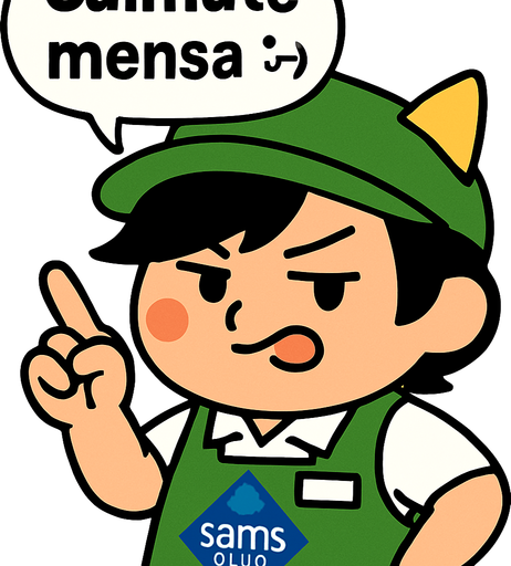 Que levante el brazo derecho apuntando con el dedo y que diga en un globo de dialogo  ́ ́Calmate Mensa''. CON UNA CARITA como burlandose un poco enojado. No olvides las lineas negras al volverlo png