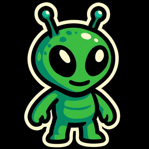 uzaylı.
In-Game asset.  2d.  High contrast.  No shadows