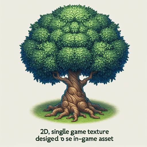 Tree.
Single Game Texture.  In-Game asset.  2d.  Blank background.  No shadows