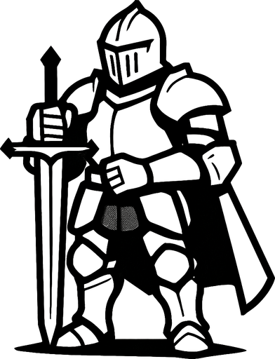 Beyaz zirhli sovalye.
In-Game asset.  2d.  High contrast.  No shadows