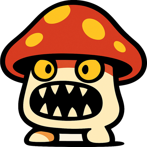 KÜÇÜK AYAKLARI OLAN MANTAR CANAVARI.
In-Game asset.  2d.  High contrast.  No shadows