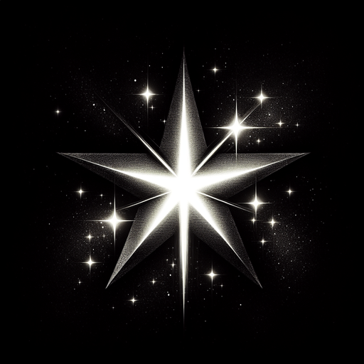 Star illustration shinny.
Single Game Texture.  Blank background.  High contrast.  No shadows