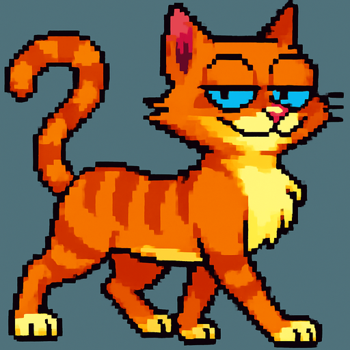 cambia la posicion de las piernas como si hubiese dado un paso con el mismo estilo pixel art