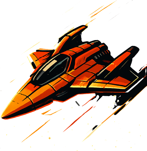 The image of the world fastest spaceship.
In-Game asset.  2d.  High contrast