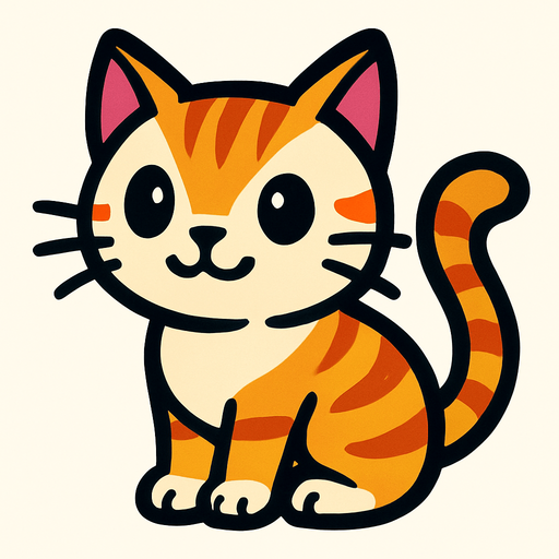 Cat.
In-Game asset.  2d.  High contrast.  No shadows
