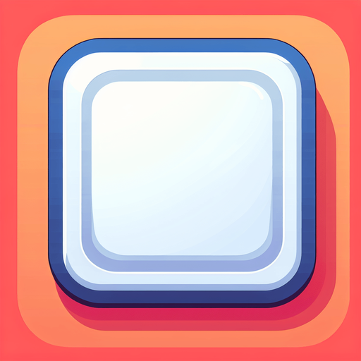 White square with round corners 
Single Game Texture. In-Game asset. 2d. Blank background. High contrast. No shadows.