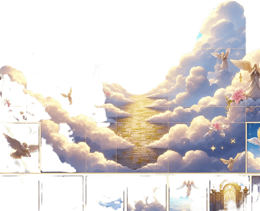 heaven background.
Single Game Texture. In-Game asset. 2d. Blank background. High contrast. No shadows.