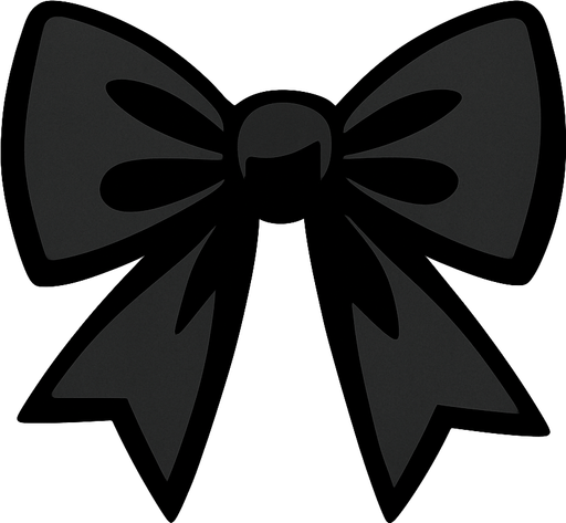moño negro elegante 2d.
In-Game asset.  2d.  High contrast.  No shadows