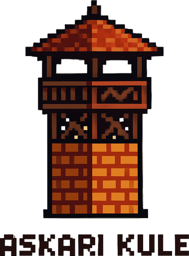 pixel art askari kule.
In-Game asset.  2d.  High contrast.  No shadows