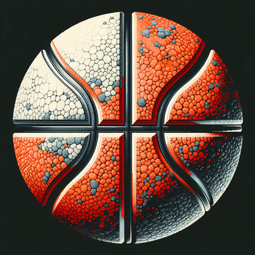 Basketball.
Single Game Texture. In-Game asset. 2d. Blank background. High contrast. No shadows.