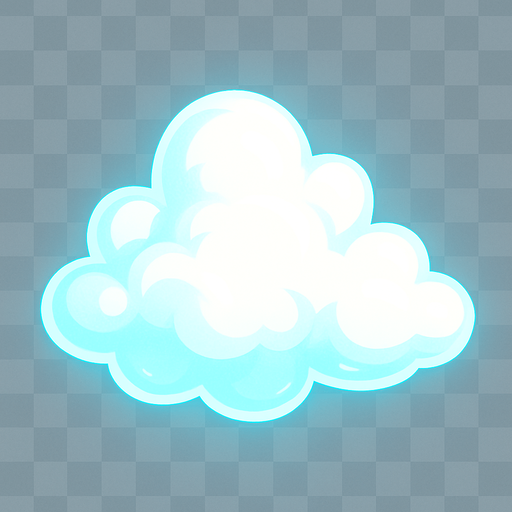 bright transparent cloud.
In-Game asset.  2d.  High contrast.  No shadows