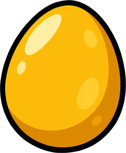 YELLOW EGG.
In-Game asset.  2d.  High contrast.  No shadows
