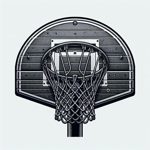 一个篮球筐，正视，只有篮筐没有下面的杆.
Single Game Texture. In-Game asset. 2d. Blank background. High contrast. No shadows.