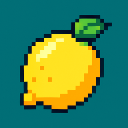 pixel art of a lemon.
In-Game asset.  2d.  High contrast.  No shadows