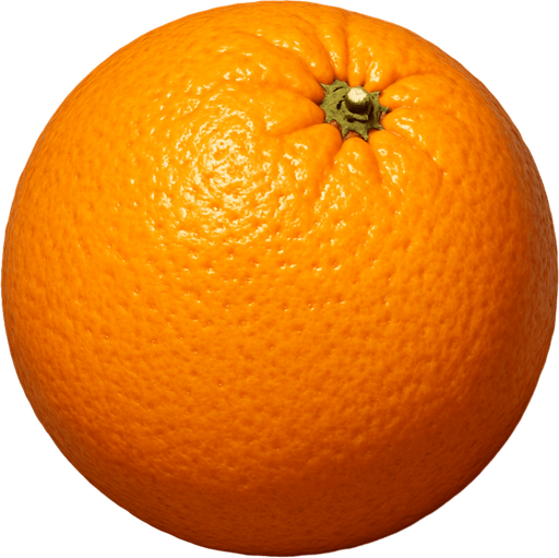 ultra realistic orange fruit.
In-Game asset.  2d.  High contrast.  No shadows