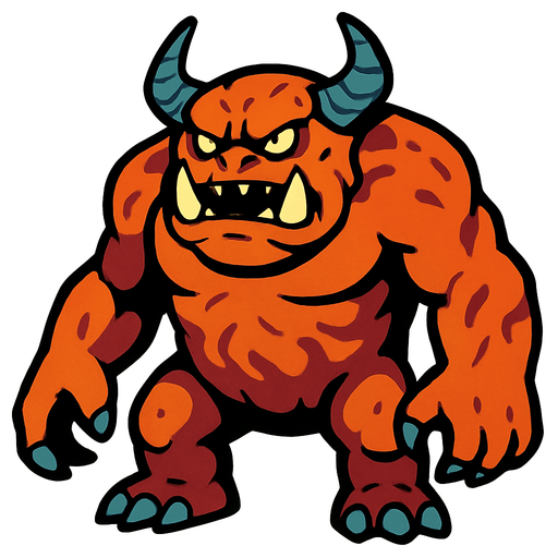 giand mosnter.
In-Game asset.  2d.  High contrast.  No shadows